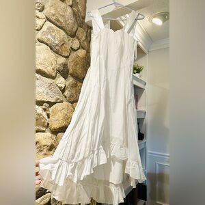 Ashley Stewart white flowy peasant boho ruffle cotton dress. Size 18W.